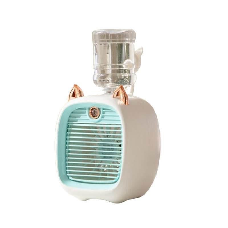 Tragbarer Mini Monster Dual-Sprüh-Befeuchtungsventilator Leiser wiederaufladbarer Schreibtischventilator