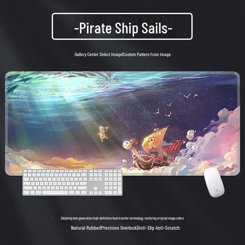 Extra Large Anime Esports Mouse Pad with Stitched Edges for Men and Women, Computer Desk Mat and Keyboard Pad