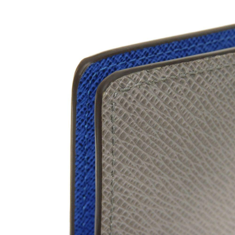 Used 12564 Portefeiulle Brazza NM M11580 7940 New Grilloche Gray Blue Two-Tone RFID Taiga Gris Roche Men's from Japan