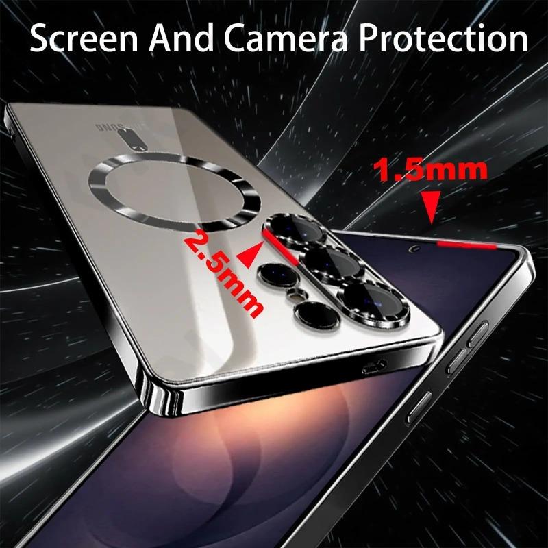 Custodia per Samsung S26 Ultra Trasparente Antiurto Sottile Magnetica Protettiva per Telefono Magnete Ultra Forte Cover Posteriore Anti-Ingiallimento