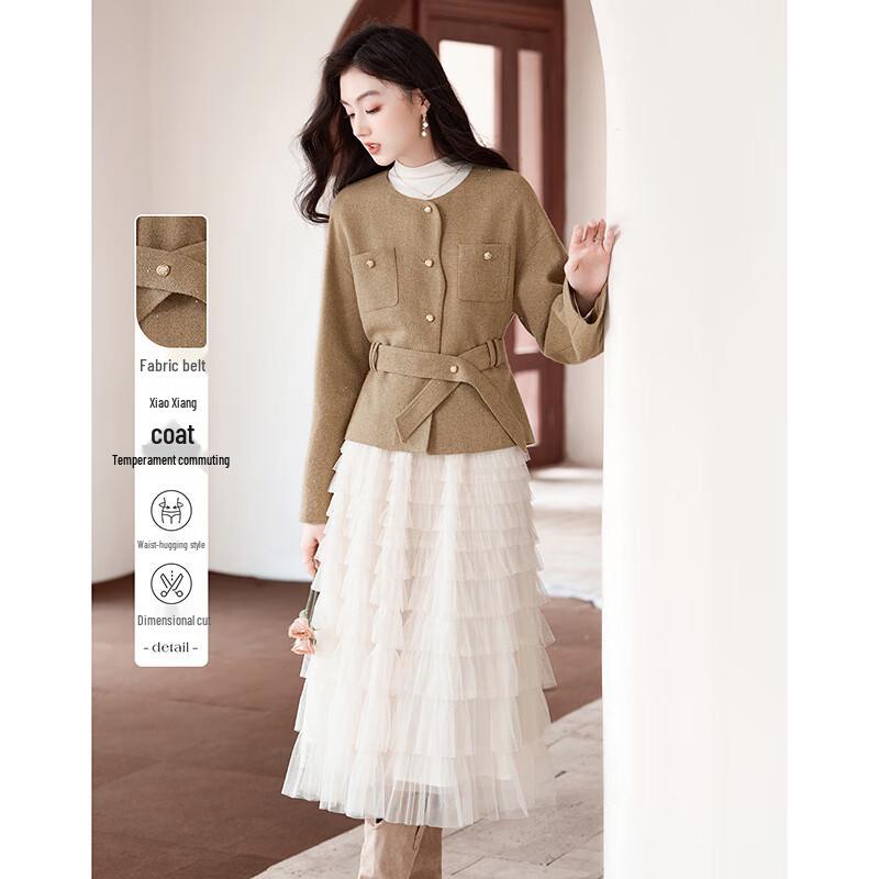 

Элегантное пальто из смесовой шерсти для миниатюрных женщин M