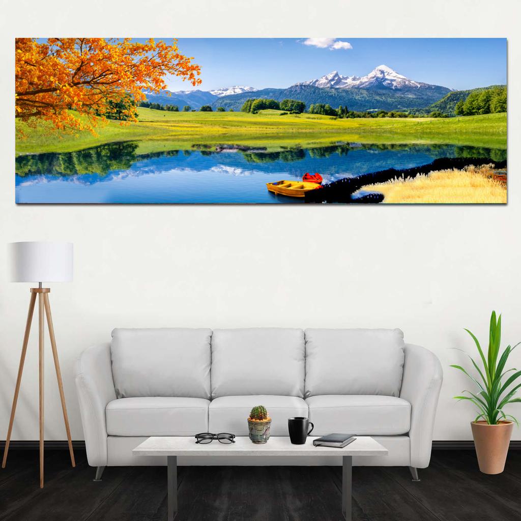 Krajina Pláž Jezero Hora Obraz na plátně Severská příroda Plakáty a obrazy Nástěnné umění Obývací pokoj Home Decor Bez rámu Bez rámu