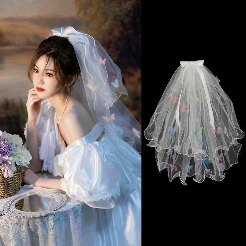 1 Wedding Bridal Headcloth Butterfly Photography Prop Colorful Butterfly Headcloth Accessory