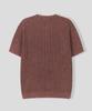 BLACK MOMENT Summer Cable Knit Henley Neck Short Sleeve Tee [Light Gray]
