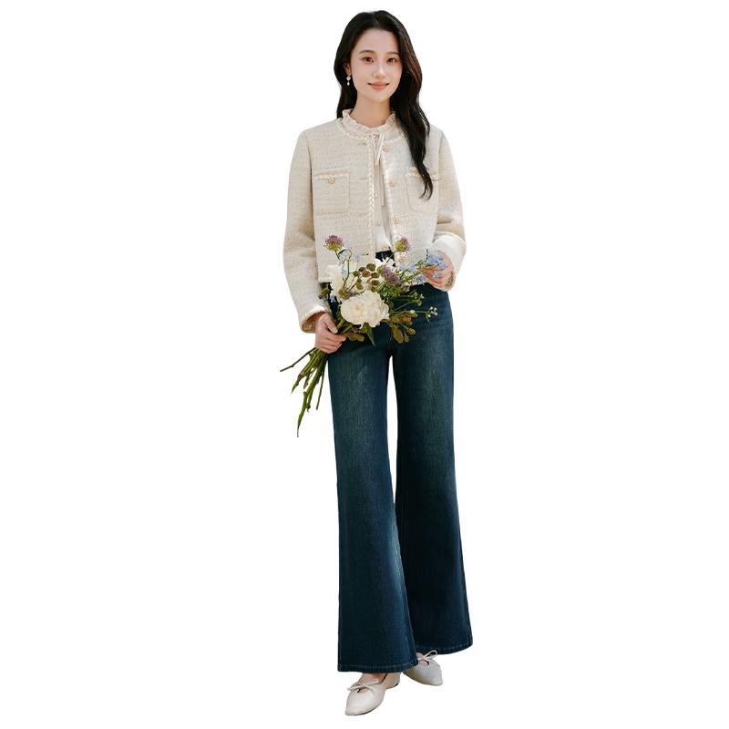 Xiangying Women s French Style Short Wool Blend Jacket M