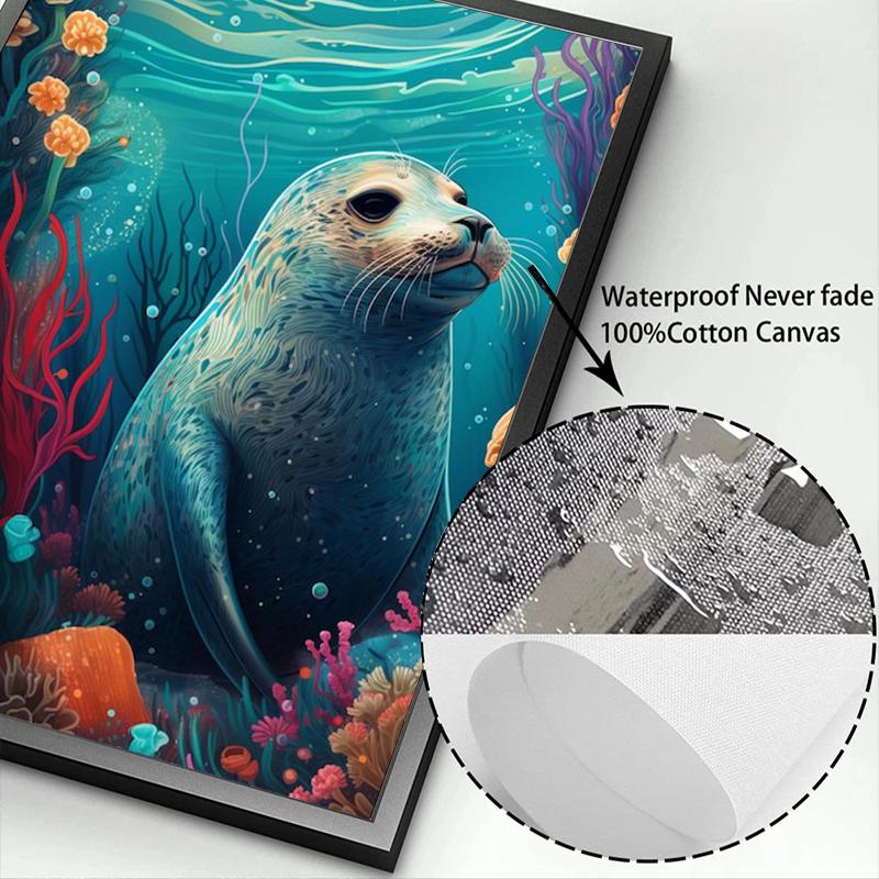 Abstract Modern Art Wall Poster Sea Turtle Jellyfish Dolphin Shark Animal Morden Sea Print Home Decor Canvas Painting Picture