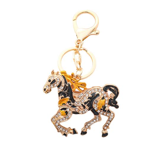 Schlüsselanhänger Anhänger Funkelnde Strasssteine Pferde-Design Metall Schlüsselanhänger Dekorative Schlüsselhalter Freunde
