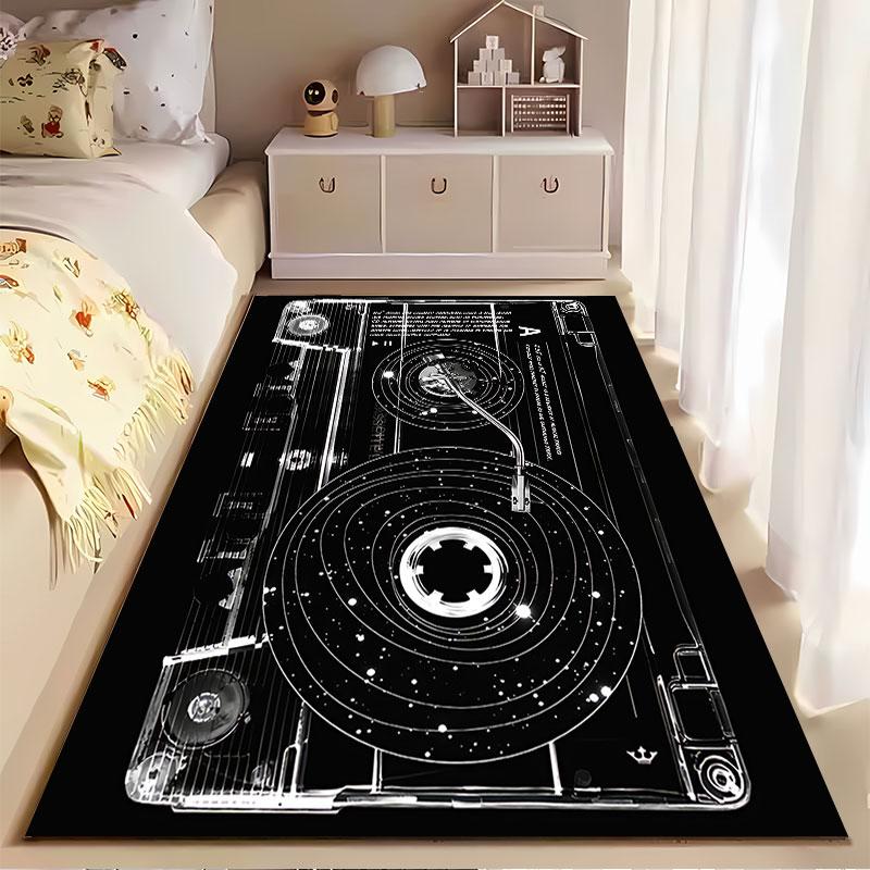 Cassette Tape and Turntable Design suitable as a non-slip mat for the living room or bedroom sofa