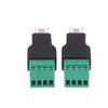 1/2Pcs 6P4C Male To 4 Pin Screw Terminal Converter Rj11 Ethernet Connector For Phone Receiver Extend Cable Adapter