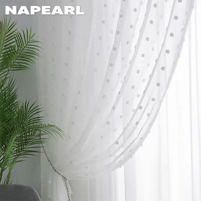 1PC NAPEARL Frisse Japanse Scandinavische Moderne Minimalistische Jacquard Transparante Gordijnen voor Woonkamer Slaapkamer Huisdecoratie