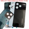 A+++ Glass Back Door Lid For Xiaomi Redmi 13 4G Battery Cover Rear Housing Shell With Camera Lens Adhesive Glue Open Tools