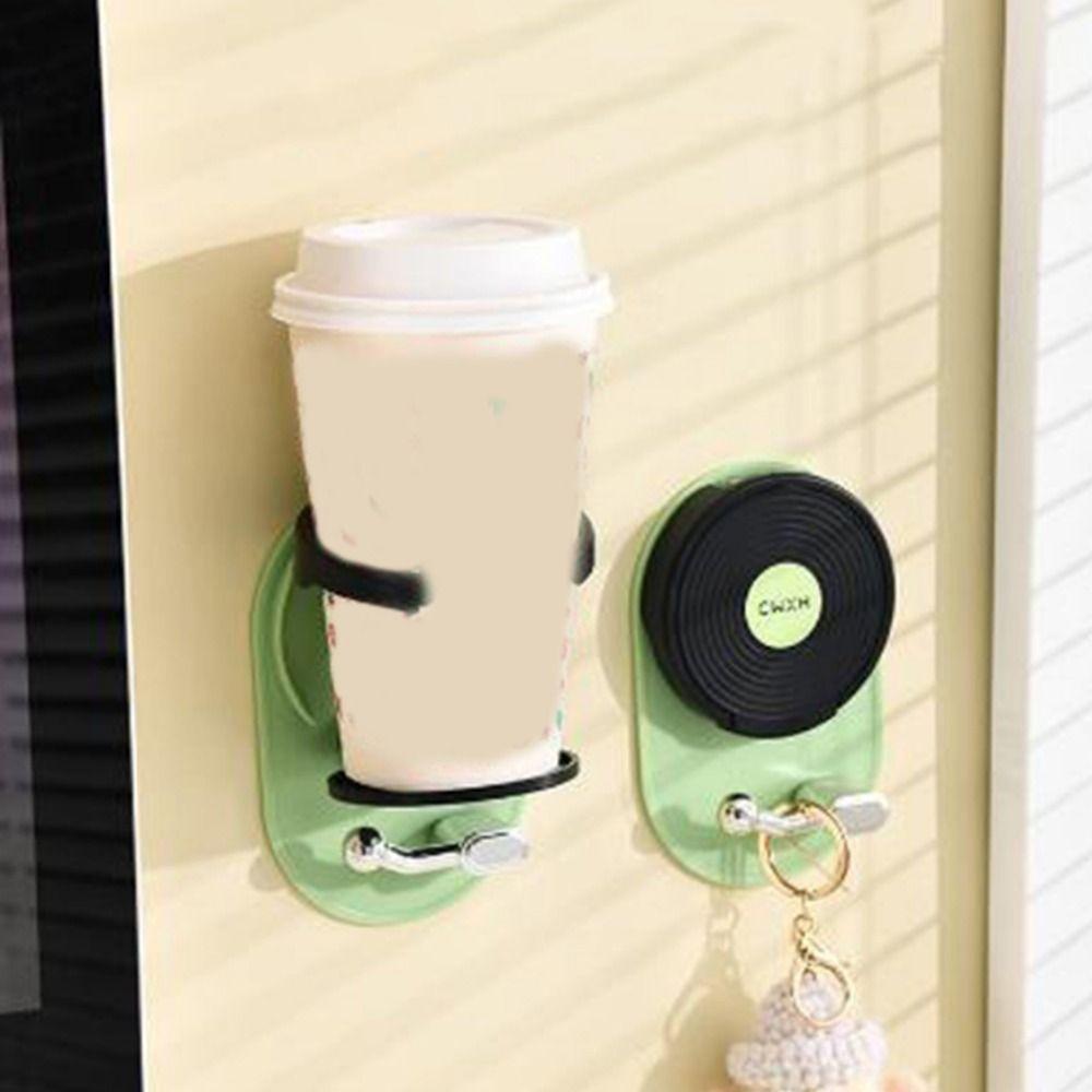 No Punching Folding Cup Holder Wall Mounted Drink Holder Multi-functional Cup Storage Rack  Bedroom