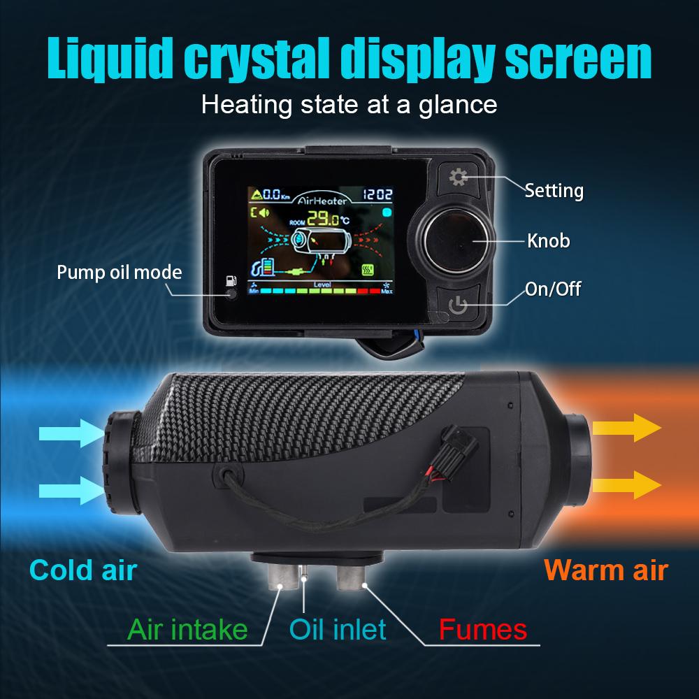 2-8KW Bluetooth Parking Heater Black Universal Current 12V&24V Split Unit For Indoor Outdoor Camping Boats RVS Trucks Vans