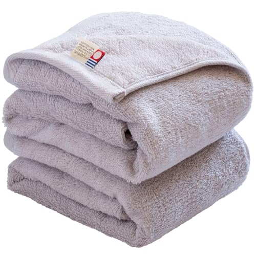 Tramparan Mini Bath Towel Imabari AIRY Approx. 100 x 40cm 100% Cotton 2-Pack (Lilac) Slim Bath Towel Imabari Towel Quick-Drying Bath Towel Small Fluff