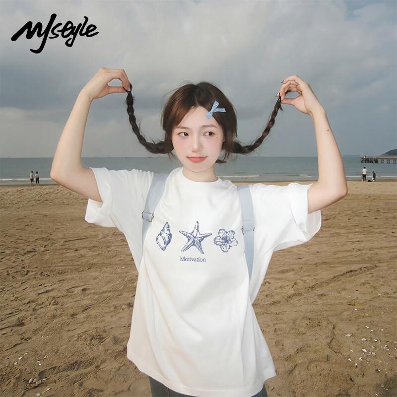 MJ STYLE Women's Pure Cotton Short-Sleeve T-Shirt