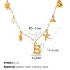 New Arrival Gold Boho Ocean Conch Starfish Shell Charm Necklace Stainless Steel A-Z Alphabet Initial Letter Beach Necklace Women