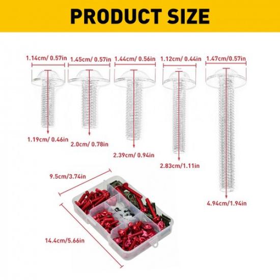195PCS Motorcycle Complete Fairing Bolt Kit Body Screws Set Accessories Parts