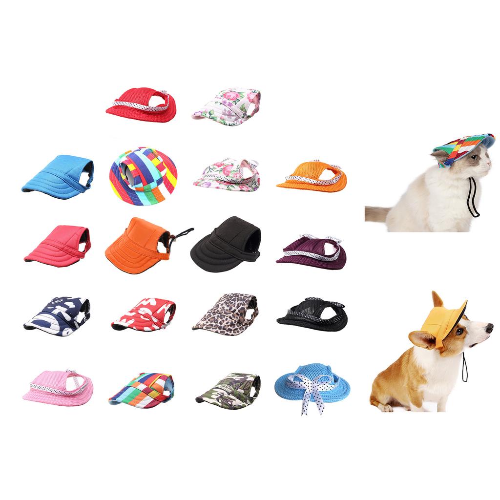 Breathable Dog Hat Baseball Cap Costume Birthday Summer Sunbonnet Accessories Pet Headwear Adjustable Cap for Cosplay