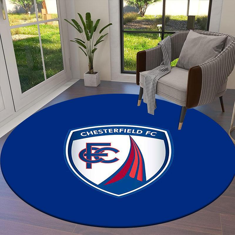 Chesterfield F.C Round Area Rug,Carpet Rug for Living Room Bedroom Sofa Playroom Decor,Non-slip Floor Mat