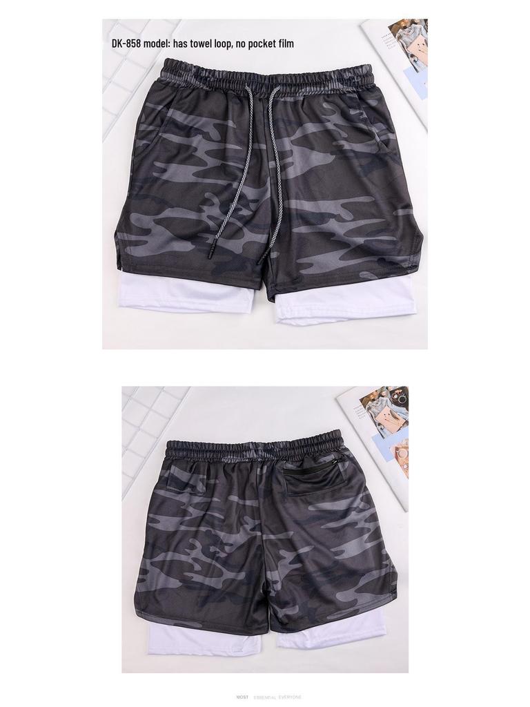 Trendy Plus Size Men's Quick-Dry Outdoor Fitness Shorts - Summer Sports Shorts for Adults