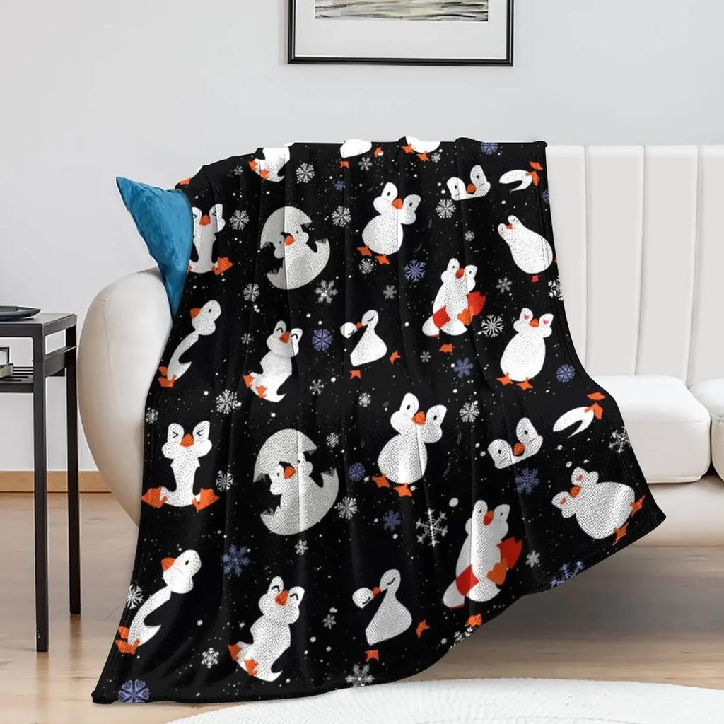Penguin Flannel Throw Blankets Soft Lightweight Cozy Warm Gifts for Kids Boys Womens Girls Adults All Seasons Couch Bed Chair