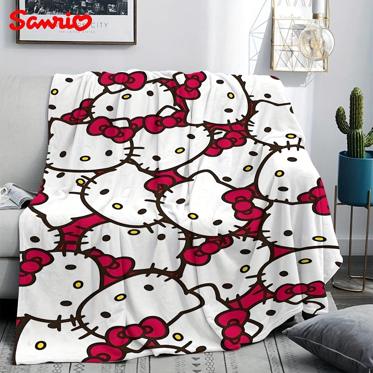 

1pc Hello Kitty Red & White Flannel Blanket | Soft Flannel Material | Cozy Bedroom/Living Room/Camping Cover | Perfect Sanrio Fa 75x90cm