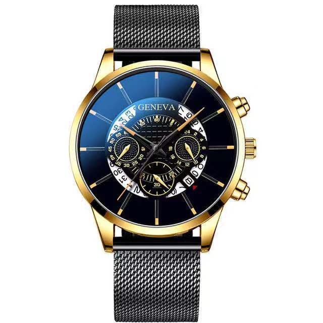 Business Leisure Watch, Transparent Hollow Non-Mechanical Men'S And Women'S Alloy Mesh Belt Calendar Watch