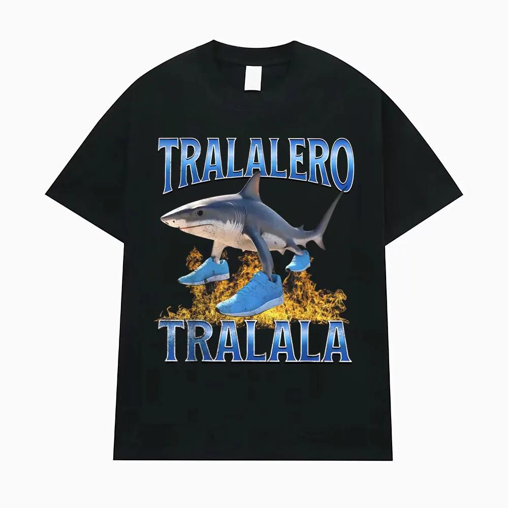 Tralalero Tralala Funny Shark Meme T-shirt Gifts Women's Fashion Gothic Vintage T-shirts WOMEN Casual Humor T Shirt