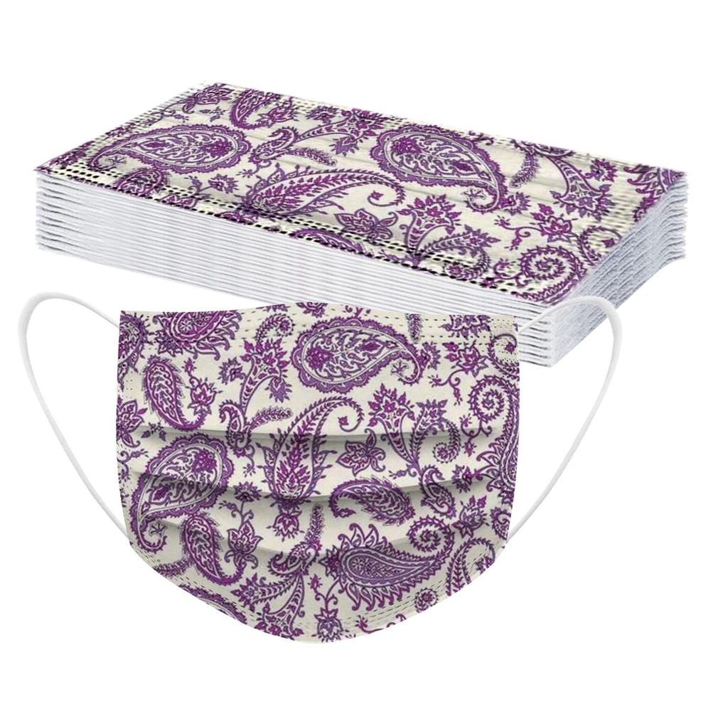 20PCS Adult's Mask Paisley Print Disposable Face Mask Industrial 3Ply Ear Loop