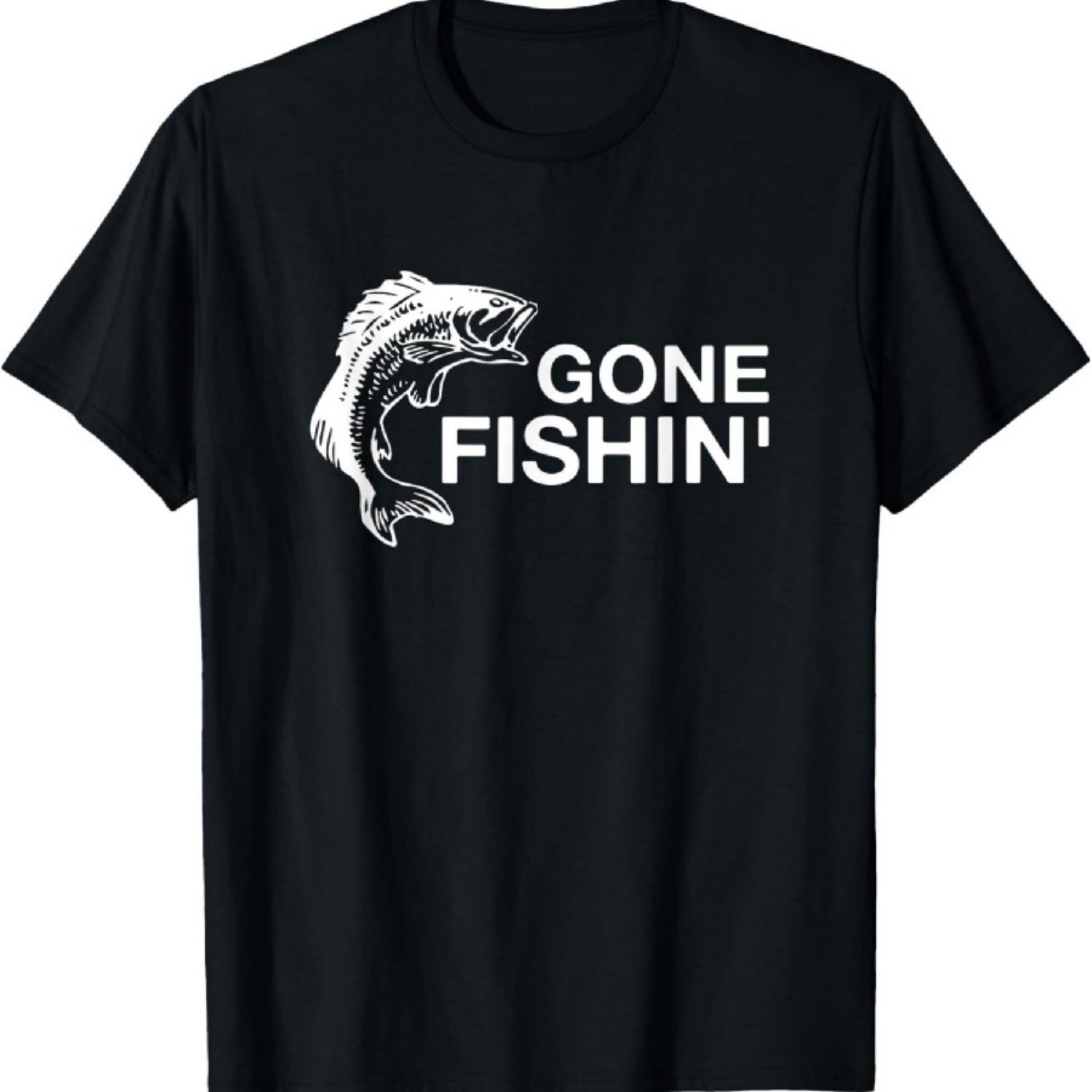 

Gone Fishin Funny Bass Fishing T-Shirt XXXXXL чорний