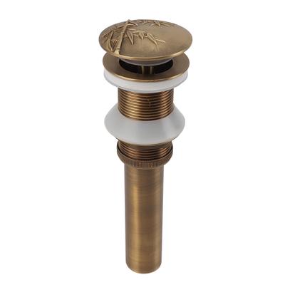 Pop Up Sink Drain Vintage Sink Vessel Drain Stopper Plant Pattern Brass Quick Drainage Sink Parts