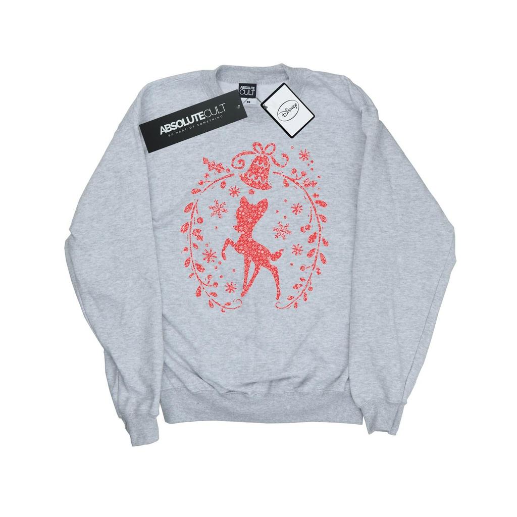 Disney Herren-Sweatshirt mit Bambi-Weihnachtskranz