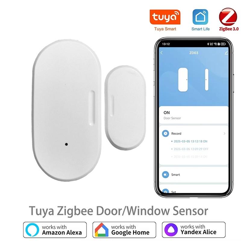 Tuya Smart WiFi Door Sensor Smart Home Open Close Detector Smart Life App Control Notification Compatible With Alexa Google Home