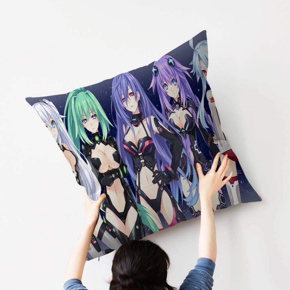 Anime Hyperdimension Neptunia Cushion Cover Pillowcase Upholstery Sofa Throw Pillow Home Decor Pillowcas