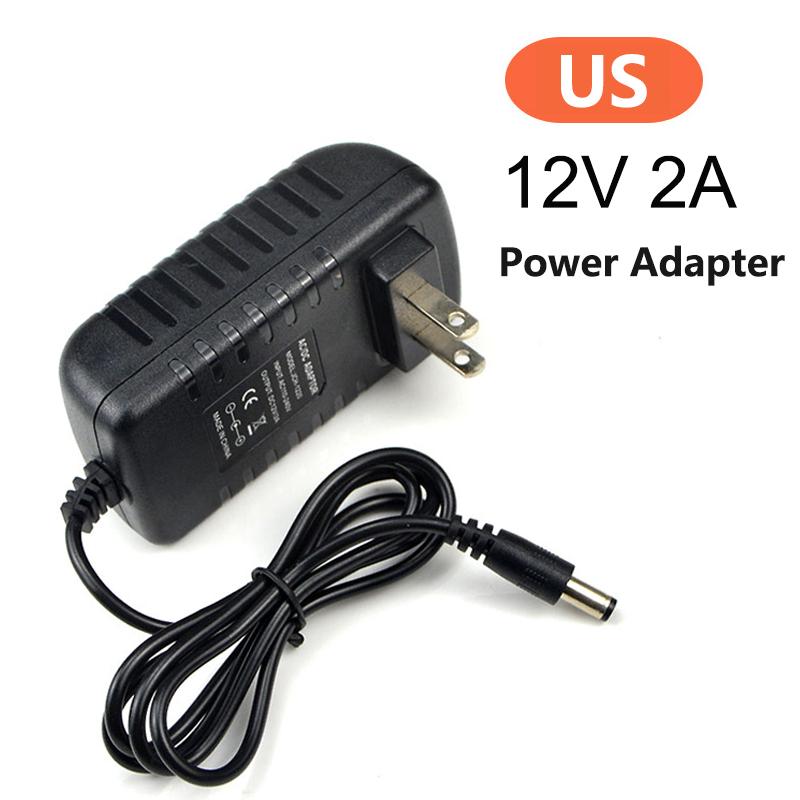 Lighting Transformer AC100V-240V Converter Adapter DC 12V 2A 2000mA Power Supply EU US Plug 5.5mm x 2.1-2.5mm For LED CCTV