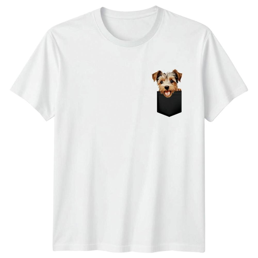 Yorkshire Terrier Puppy Dog Animals Unisexs TShirt Unisexs Tee Pocket Graphic S