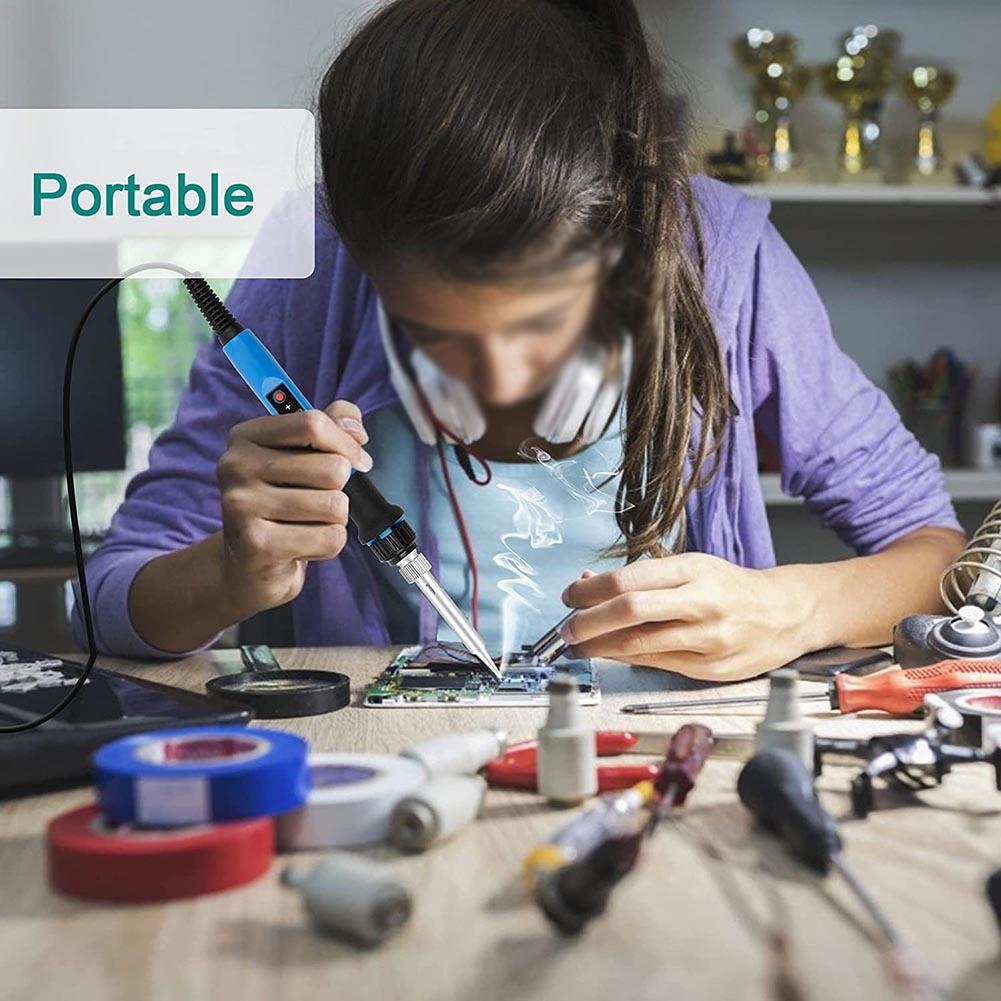 Adjustable Temperature Soldering Iron With Tips Kit 80W Digital Temperature Display With LED Display Quick Heating Soldering Kit