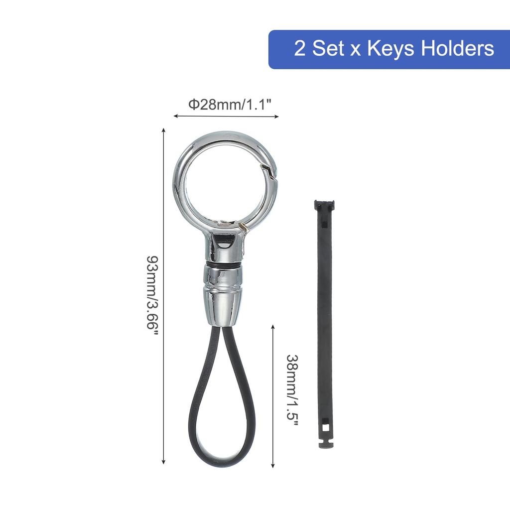 uxcell Auto Schlüsselanhänger Abnehmbarer Ring Schlüsselanhänger Universeller Anti-Verlust Metall Schnalle Schlüsselanhänger mit 1.5