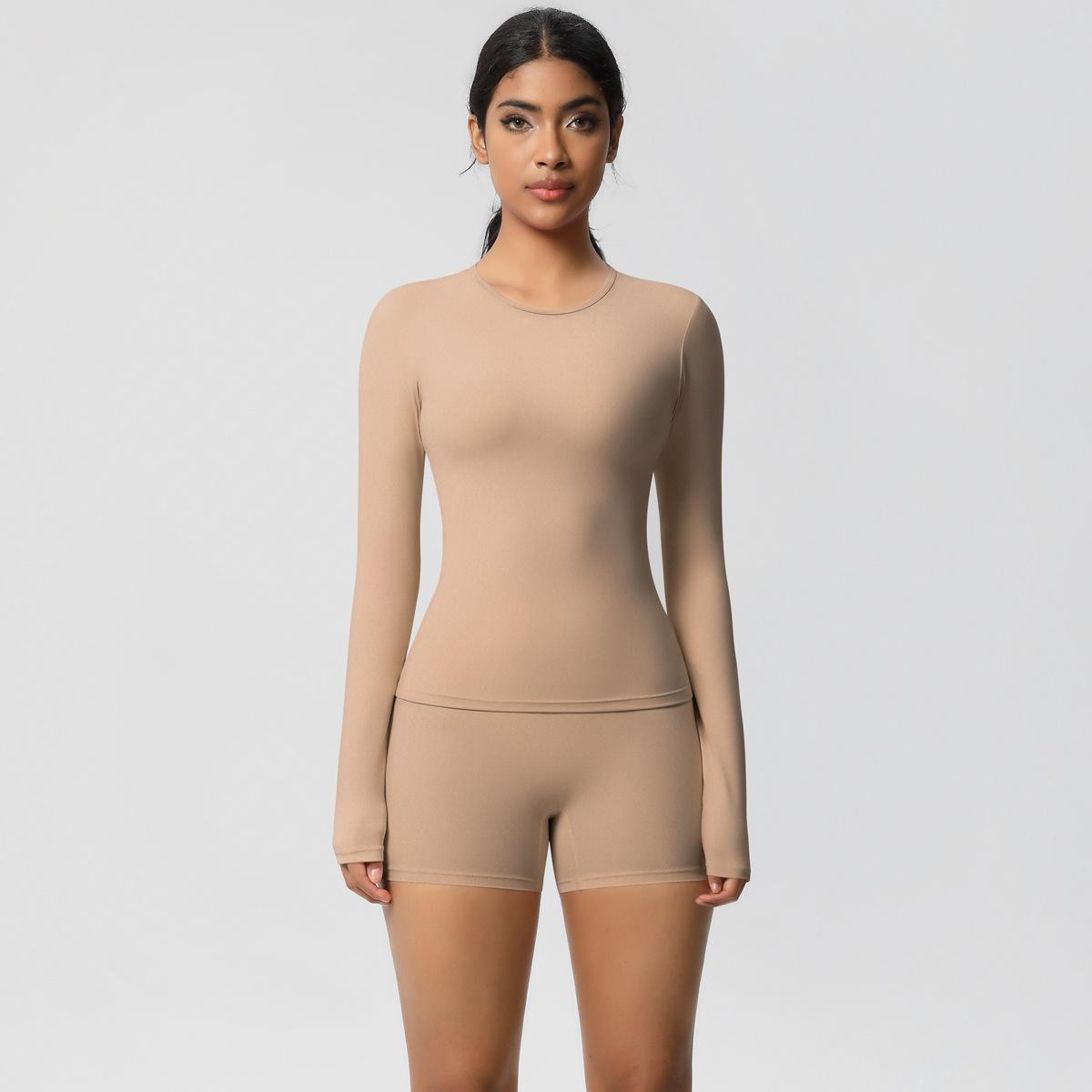 

Новый облегающий комплект для йоги с длинным рукавом, быстросохнущий, дышащий, для бега на открытом воздухе и фитнеса, комплект из двух предметов для женщин XL