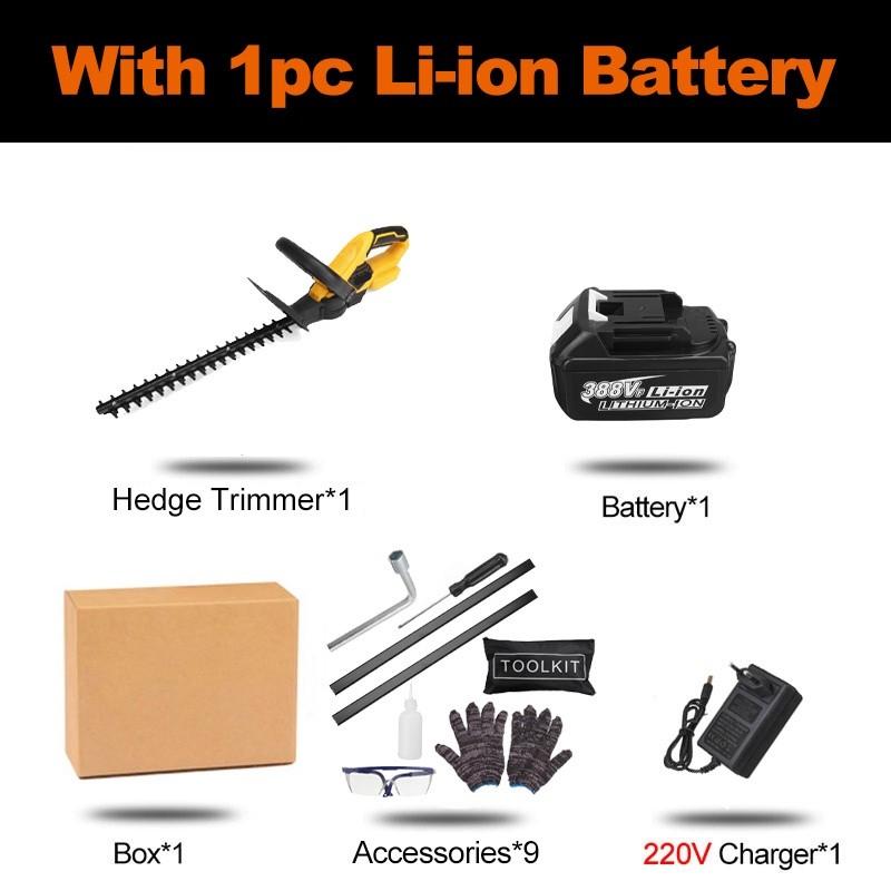 1400W 388VF Cordless Hedge Trimmer Electric Household Trimmer Pruning Saw Garden Bush Trimmer Landscape Power Tools