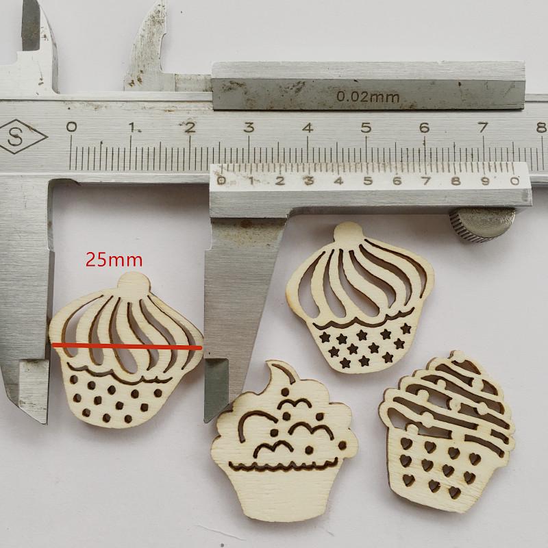 Special Offer: DIY Cartoon Wooden Cake Slices for Kids Creative Graffiti Projects - In Stock 50 Pieces Mixed Pack