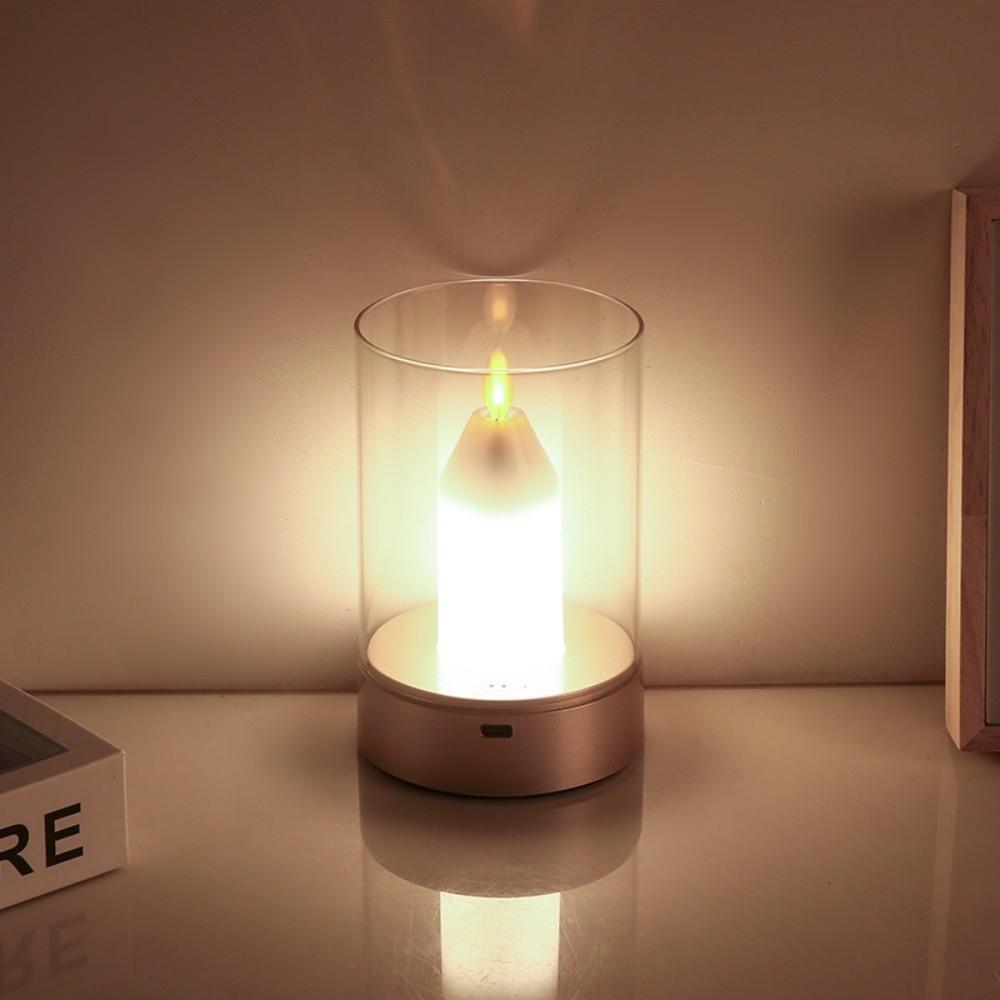 Rechargeable Sensor LED Candle Light Dimmable LED Lamp New Flameless Wick Light Bedroom