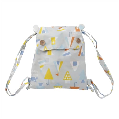 Ogawa Kids' Rain Poncho, 90cm, Kukka Hippo Triangle, with Reflective Tape, Hippopotamus-Shaped Backpack with Storage Bag, 83436