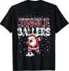 Jingle Ballers Santa Football Christmas Soccer Plaid T-Shirt