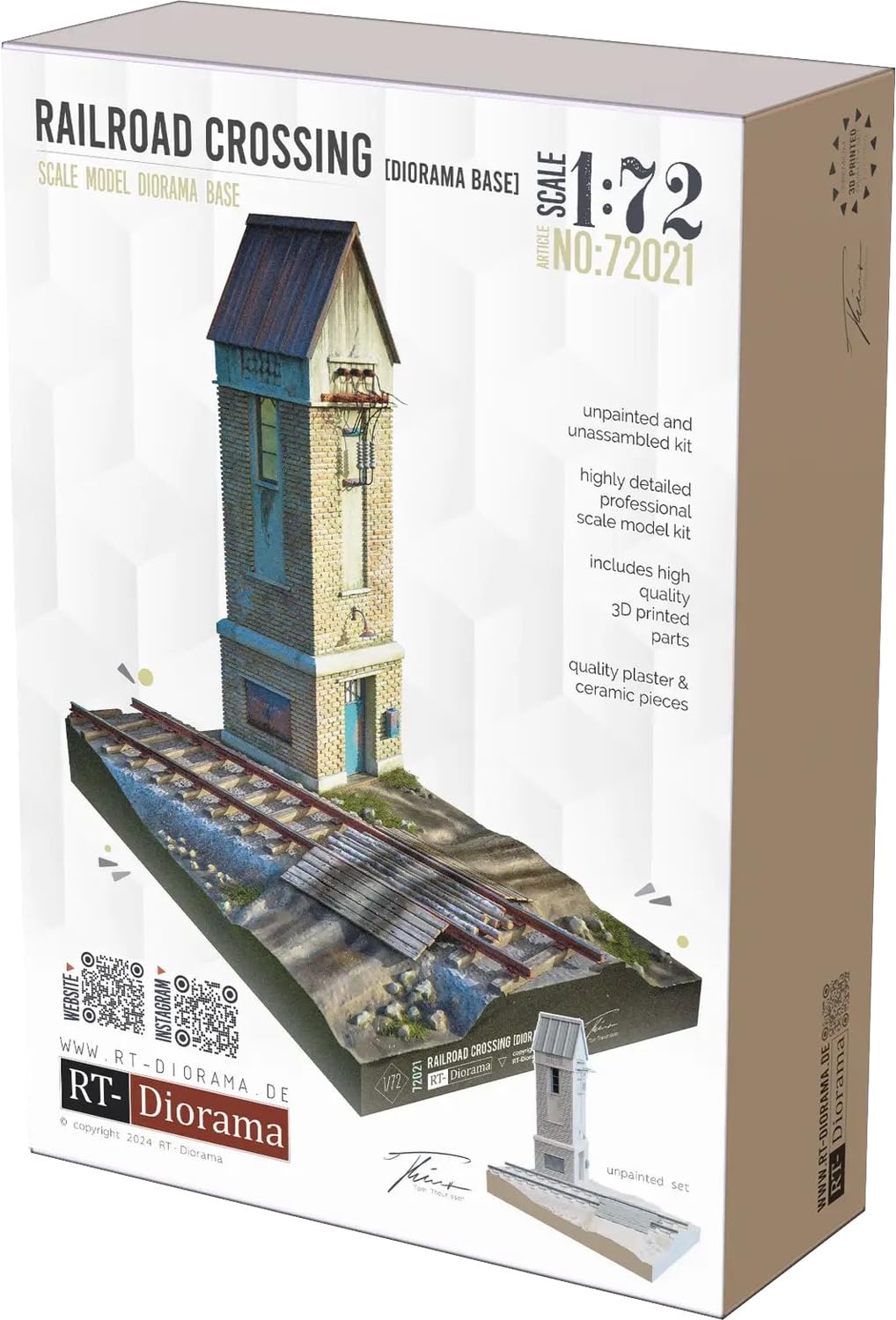 

RT Diorama Diorama Base Series Railroad Crossing Diorama Base RTD72021 1/72 (Scenery)