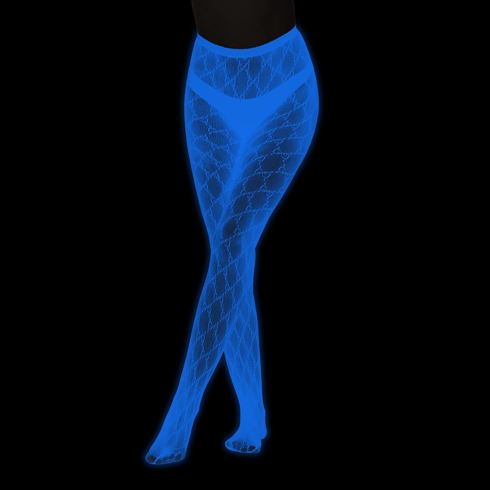 Night luminous leggings blue light pantyhose lace hollow luminous fishnet socks fluorescent sexy jacquard socks