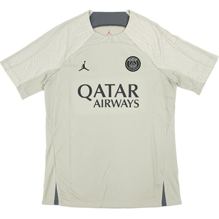 Jordan Paris Saint-Germain Collaboration SS24 Letter Print Crew Neck T-Shirt Men Tops Beige DZ0786-231