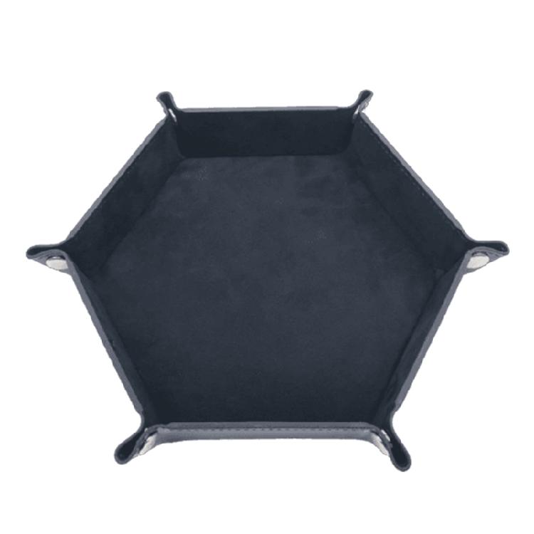 Dices Folding Tray PU Leather Velvets Holder Portable Folding Dices Rolling Tray