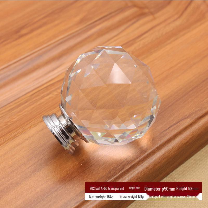 

Ручка для дверцы шкафа из хрустального стекла - одно отверстие, сферическая, ромбовидная, 30 мм