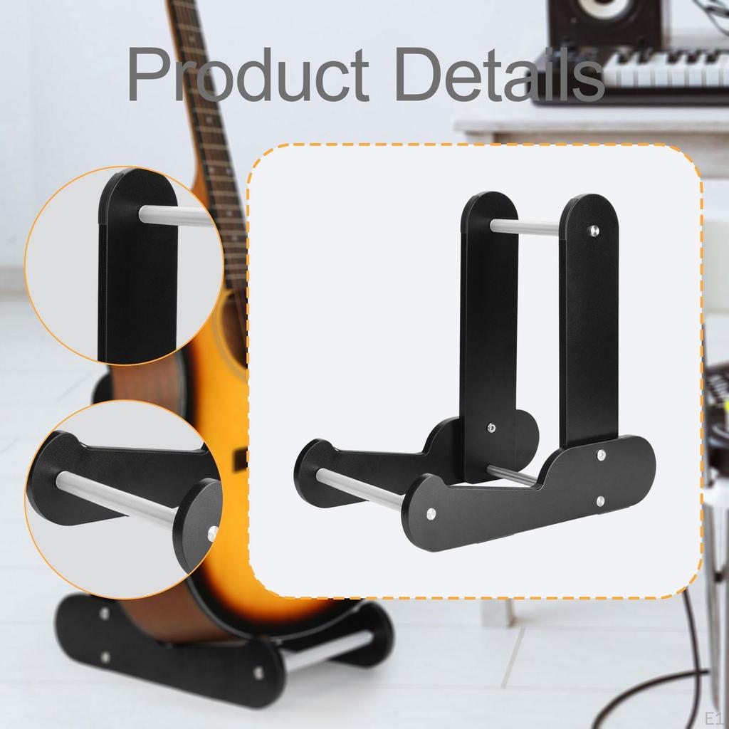 Guitar Stand Holder Multifunctional Gifts Assembly Vertical Space Saving Black Organizer